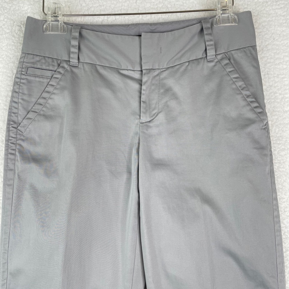 Eddie Bauer Womens Mercer Fit Gray Cropped Cuffed Straight Leg Pants Size 4